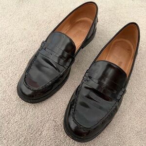 Madewell Black Patent Leather Penny Loafers